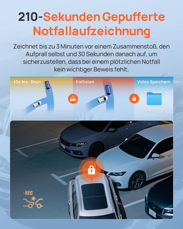 Thumbnail 5 de 70mai T800E 4K Dashcam 3‑Kanal