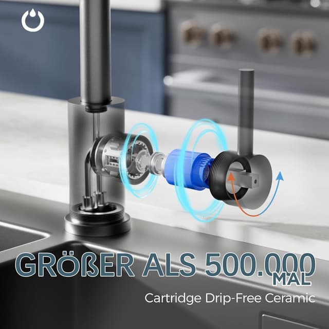 Detalle 2 de FORIOUS Küchenarmatur mit 360° Drehung