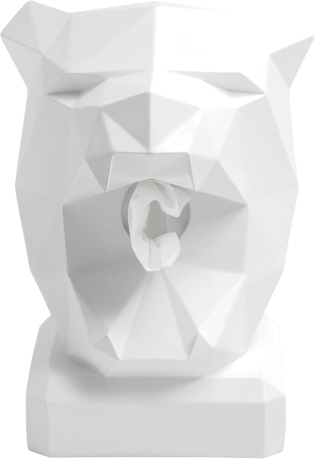 Detalle 2 de NEUSTEIN Panther Taschentuchbox – Taschentuchspender mit Pantherkopf-Design in Weiß (21 x 23 x 30 cm)