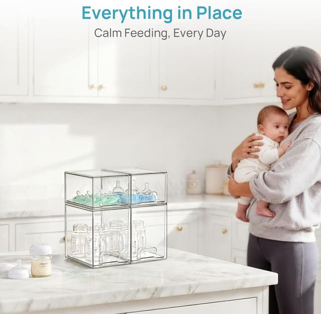 Thumbnail 4 de Vtopmart Stackable Storage Drawers 5 Clear Bins