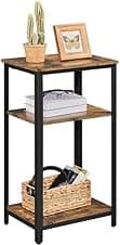 Detalle de Yaheetech tavolino da caffè vintage stile industriale con 3 ripiani in legno e metallo