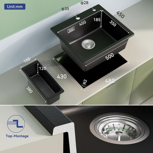 Thumbnail 1 de Sofetiy Küchenspüle 50×45 cm 🚰