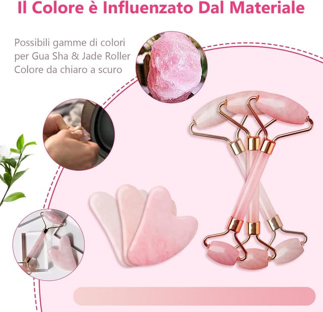 Thumbnail 5 de GUGUG Gua Sha Rullo di Quarzo Rosa per il Viso