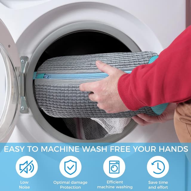 Detalle de CNMTCCO 2er-Set Schuhwaschbeutel mit Reißverschluss (Wäschesack) für Waschmaschine – wiederverwendbar, zum Aufhängen