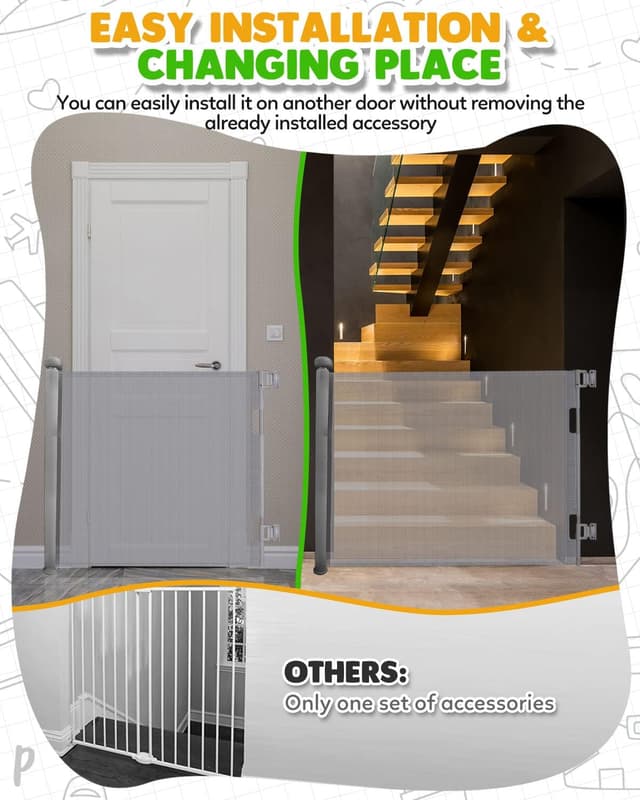 Thumbnail 4 de Trongle Stair Gate 85 cm tall extendable barrier for pets and babies