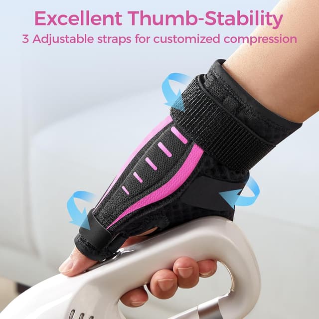 Thumbnail 2 de Thumb Support for Arthritis thumb splint brace (Right/Left), Trigger Thumb & De Quervain’s pain relief, breathable mesh (Pink)