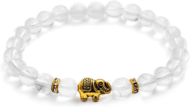 Detalle de BERGERLIN Elefant Armband mit echtem Turmalin – Naturstein geprüfte Qualität mit Echtheitszertifikat