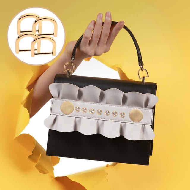 Thumbnail 6 de Healifty 4-teilig Schraubbare Halbkreis-D-Ringe (1,10 Zoll) aus Zinklegierung – Gepäck- und Taschen-Hardware in Goldfarben