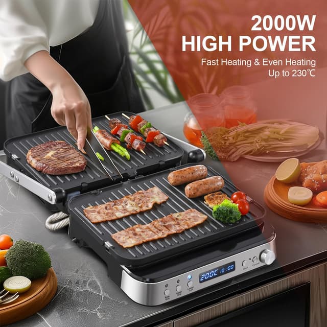 Detalle de AMZCHEF 4-in-1 electric grill 2000W