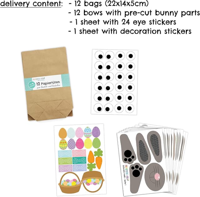 Thumbnail 6 de Papierdrachen Osterhasen Tüten DIY 12 Stück