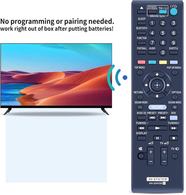 Detalle 2 de TCNOUMT RM-ADP090 replacement remote for Sony disc DVD home theatre systems