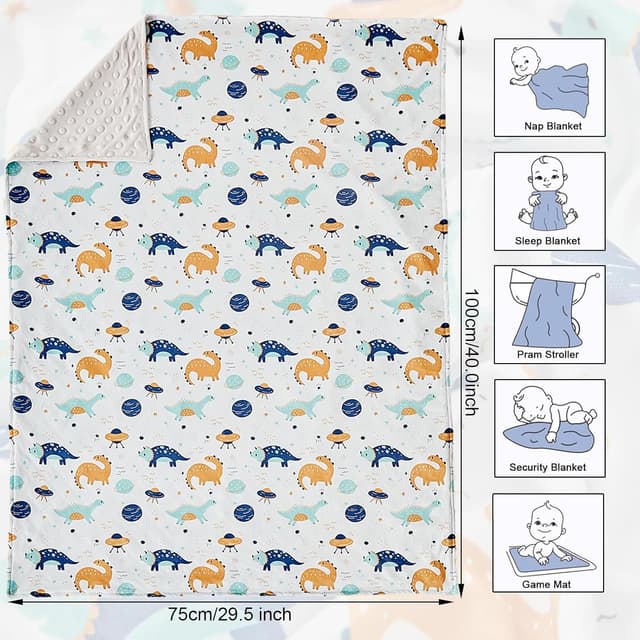 Detalle 2 de JHCHMX Dinosaur 75x100cm Baby Blanket