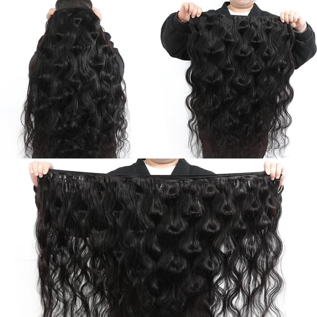 Detalle de 15A Raw Human Hair Bundles Body Wave 18 20 22