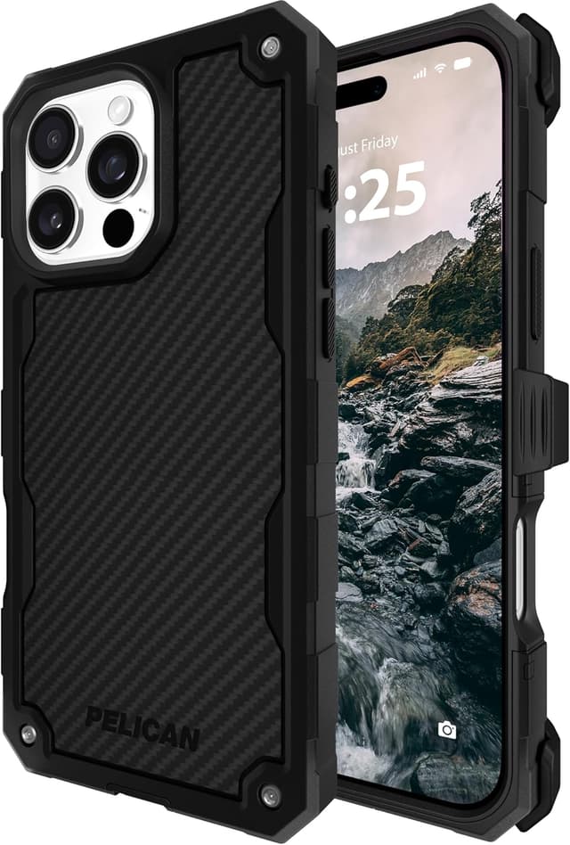 Detalle de Pelican Shield iPhone 16 Pro Case Carbon