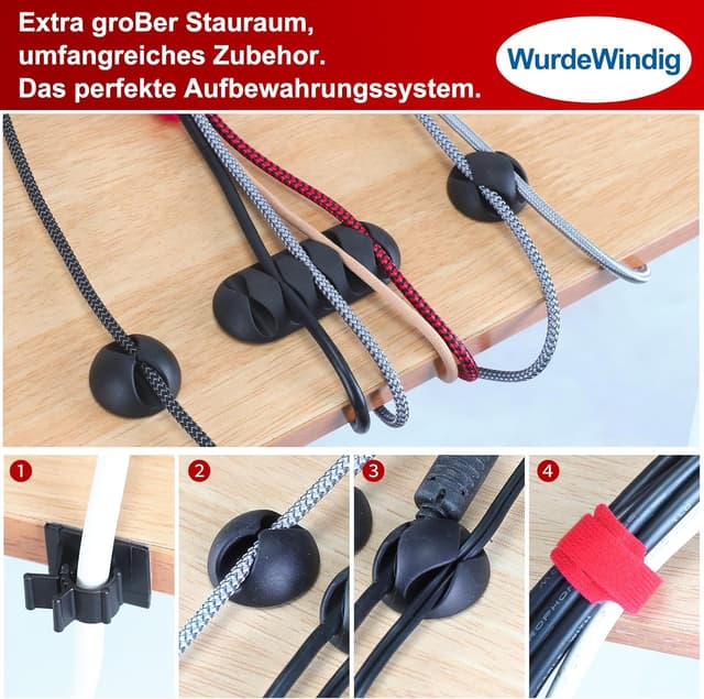 Thumbnail 5 de WurdeWindig Kabelnetz 95×24 cm Rot