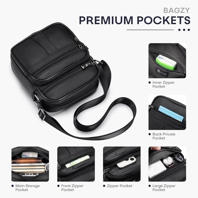 Thumbnail 5 de BAGZY Borsello Uomo Pelle 17x21 cm