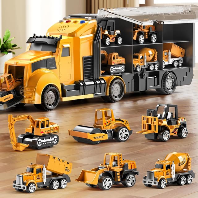 Detalle de NIPLOOOW Construction Trucks Toy Set for Ages 3–9 🚚