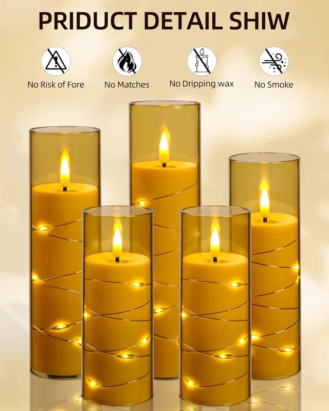 Thumbnail 1 de Da by Vela LED Dorada con Mando a Distancia