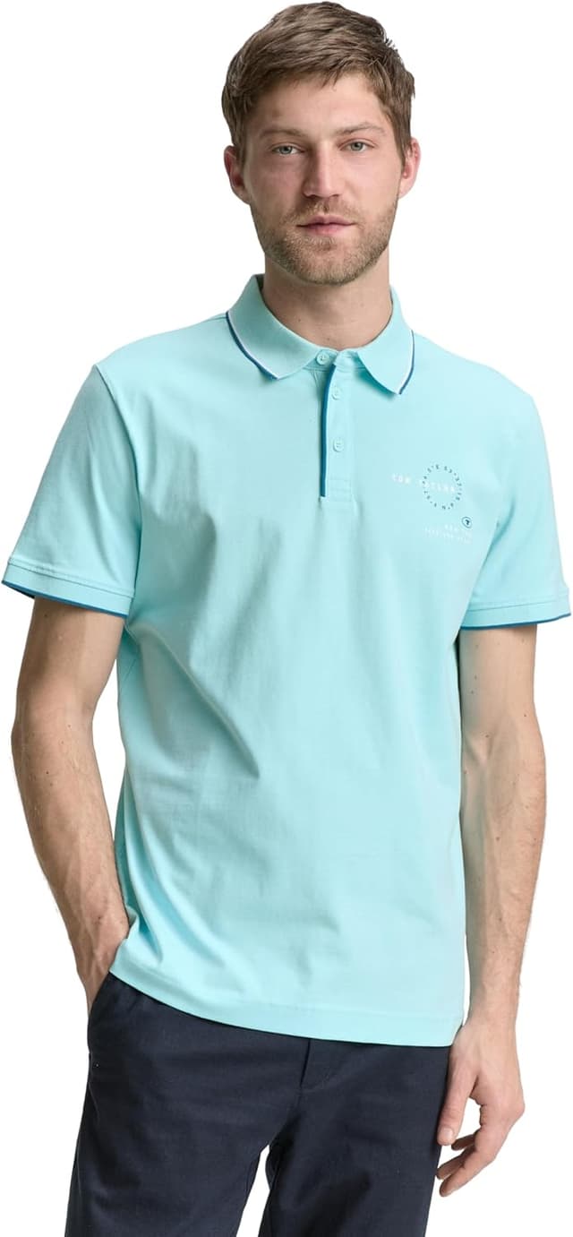 Detalle de TOM TAILOR 1046795 Polo da uomo: tessuto leggero e stile da indossare tutti i giorni