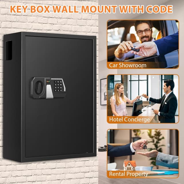 Thumbnail 6 de Mejasg feuerfester Schlüsselkasten mit Zahlencode für bis zu 71 Schlüssel und seitlichem Schlüsseleinwurf