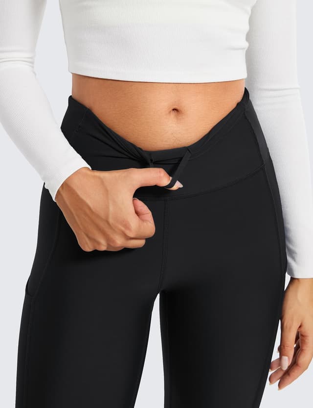 Detalle de CRZ YOGA Donna leggings termici con vita alta e tasca laterale