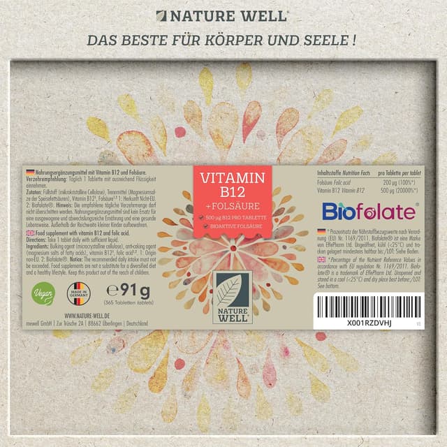 Thumbnail 5 de Vitamin B12 hochdosiert 365 Tabletten