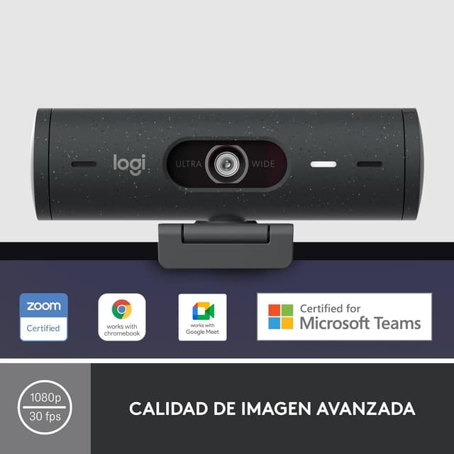 Detalle 2 de Logitech Brio 500 Webcam HD con micrófonos duales y cubierta