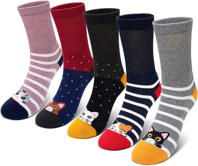 Detalle de PUTUO Calcetines Niña Niño de Algodón 5 Pares Sin Costuras