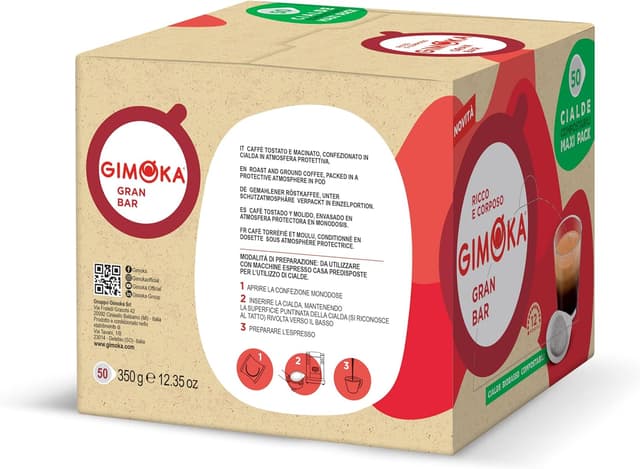 Detalle de Gimoka Easy Serving Espresso – dosettes compatibles (44–50 mm) Grand Bar Intense, intensité 12, boîte de 50