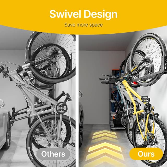 Detalle 2 de monTEK Bike Wall Mount & Swivel Wall Rack – Adjustable vertical bike storage (up to 35kg)