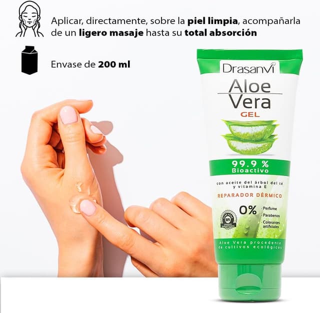 Thumbnail 4 de DRASANVI Gel Aloe Vera con Árbol de Té y Vitamina E 🌿 Hidratación y Reparación