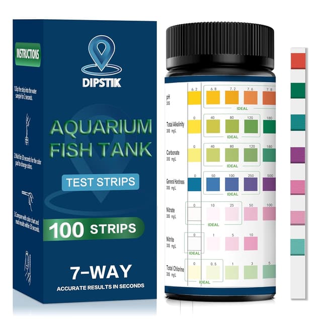 Detalle de Aquarium water test strips 7-way, 100 strips