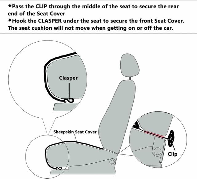 Thumbnail 5 de OGLAND 20" Genuine Australian Sheepskin Car Seat Cover