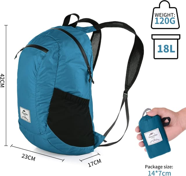 Detalle de Naturehike Ultralight Foldable Waterproof Backpack (30D Nylon) Dry Bag for Hiking & Camping, 18L
