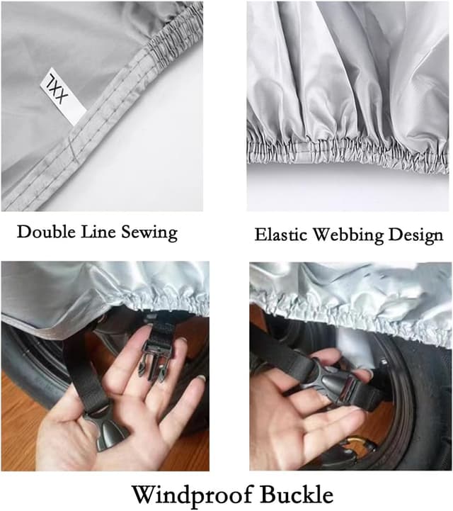 Detalle de MENKOW Motorcycle Cover with Lock-Holes (Oxford 210D) – 2XL up to 97 inch