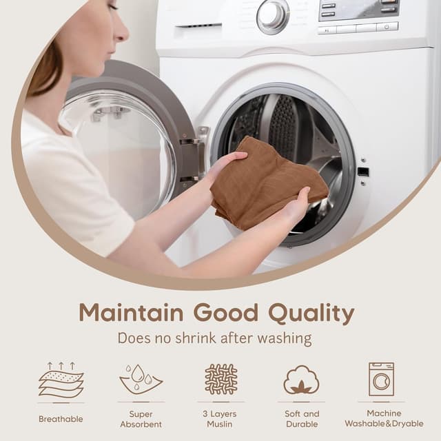 Detalle 2 de Maliton 6er-Set Baby Spucktücher/Moltontücher aus Baumwolle (70 x 70 cm) – weich, saugfähig & atmungsaktiv