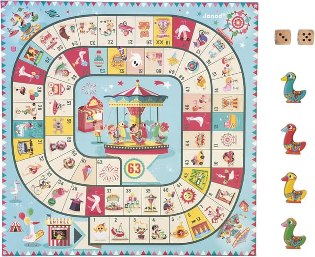 Detalle de Janod Carrousel multi-jeux de société 5 ans