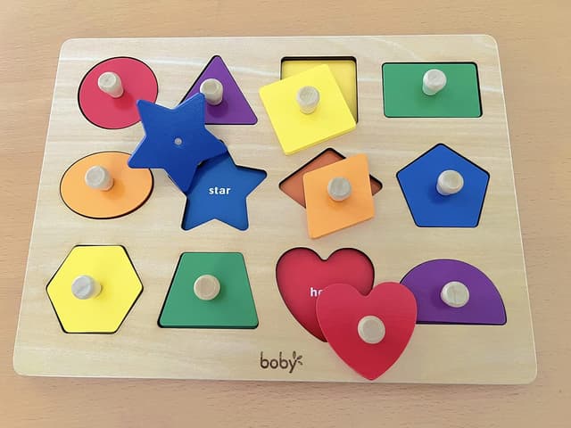 Detalle de Dailyfunn Montessori Shape Peg Puzzle for 1-3 🎲