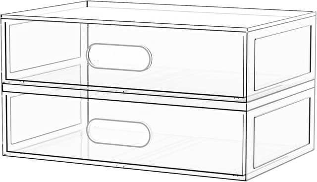 Thumbnail 6 de Clear Stackable Makeup Organizer with Drawer (4 Pack) — Acrylic vanity storage with sliding drawers