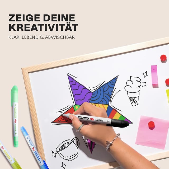 Thumbnail 6 de SmartPanda Whiteboard Marker Set mit Doppelspitze (12 Farben) – abwischbar, non permanent