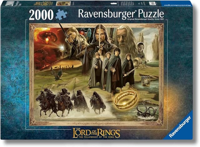 Detalle de Ravensburger Puzzle 2000 Pezzi Il Signore degli Anelli (98 x 75 cm) – Puzzle per adulti +14 anni, collezione 2000