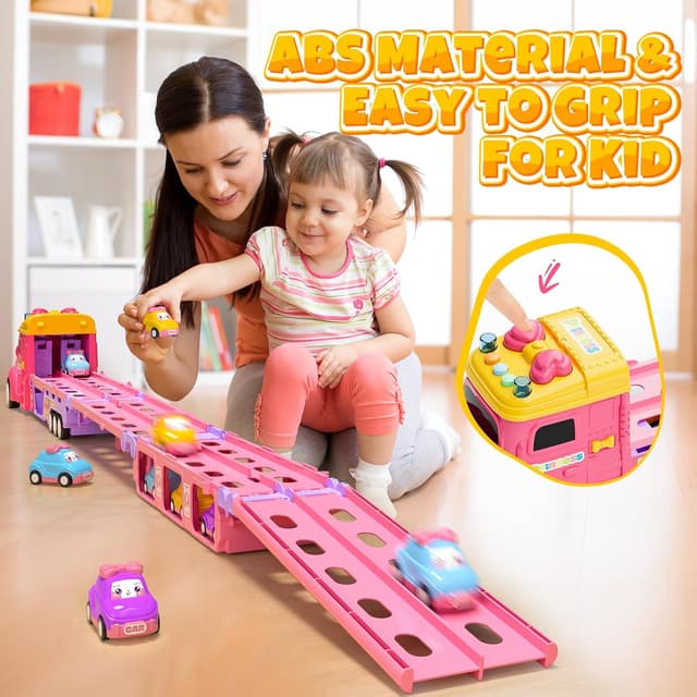 Detalle 2 de Hot Bee Cars Transporter Truck 6-car set