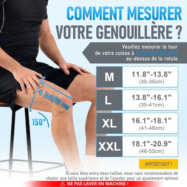 Detalle 2 de Lusenone genouillère sport réglable avec stabilisateurs latéraux (femme & homme) pour arthrose et ménisque