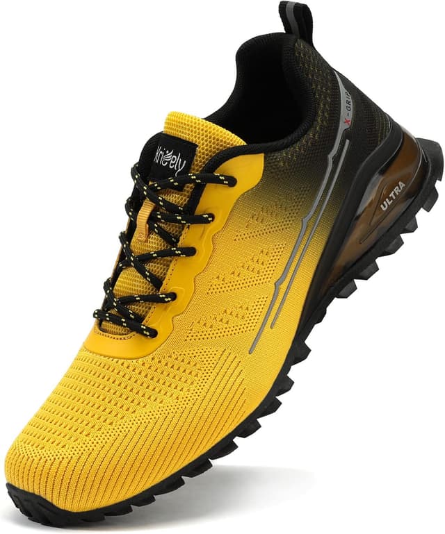 Detalle de Kricely Men’s Trail Running Shoes: Lightweight, Breathable Mesh Sneakers for Hiking, Training, and Daily Wear