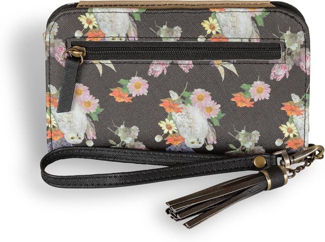 Detalle 2 de Bioworld Harry Potter Black Floral Hedwig Smart Phone Purse
