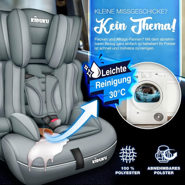 Detalle 2 de KIDUKU Kindersitz 9–36 kg (1–12 Jahre) mit Kindersitzunterlage – ECE R129/03
