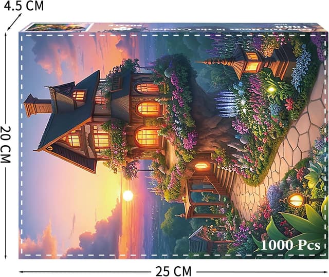 Detalle de Puzzle 1000 Teile MĂ€rchenhaus im Garten đ§©