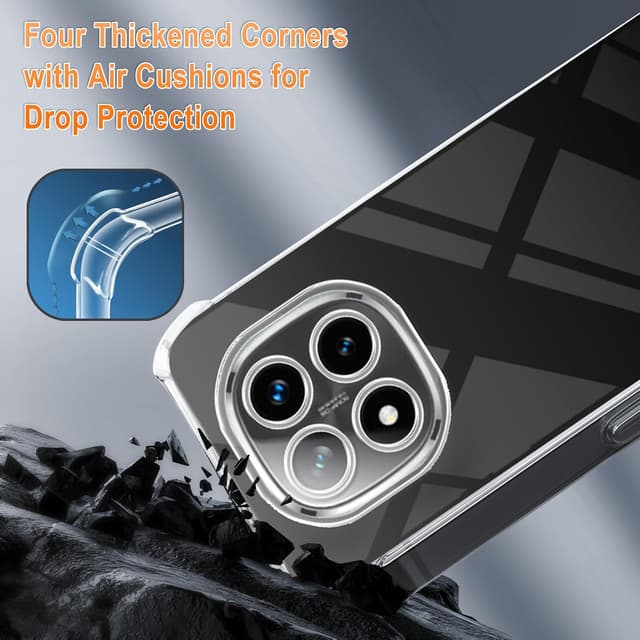 Detalle de XTCASE Coque TPU transparente avec tour de cou et cordon pour Xiaomi Redmi Note 14 Pro 5G / Poco X7 5G (noir)