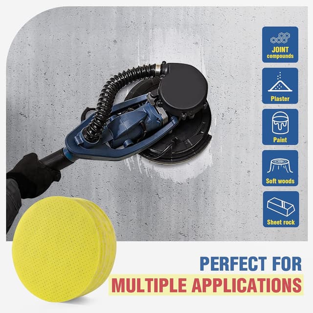 Detalle de Selead Schleifpapier 225 mm Klett-Dauer-Schleifpads (Korn 120) – 25 Schleifscheiben perforiert