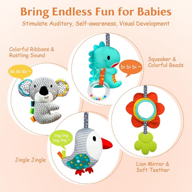 Detalle de XIXILAND pram toys for babies 0-6 months